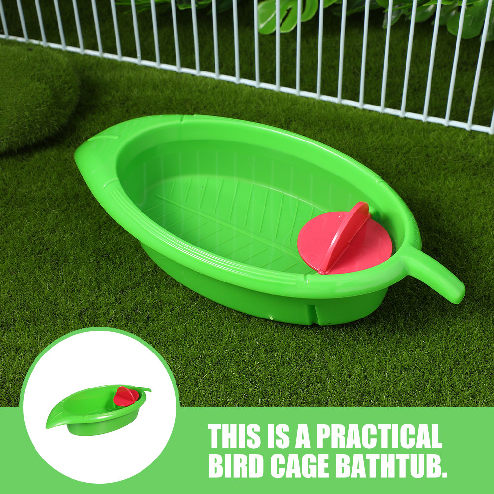 Bird Cage Parrot - 2Pcs Plastic Bird Cage Bathtub for